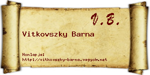 Vitkovszky Barna névjegykártya